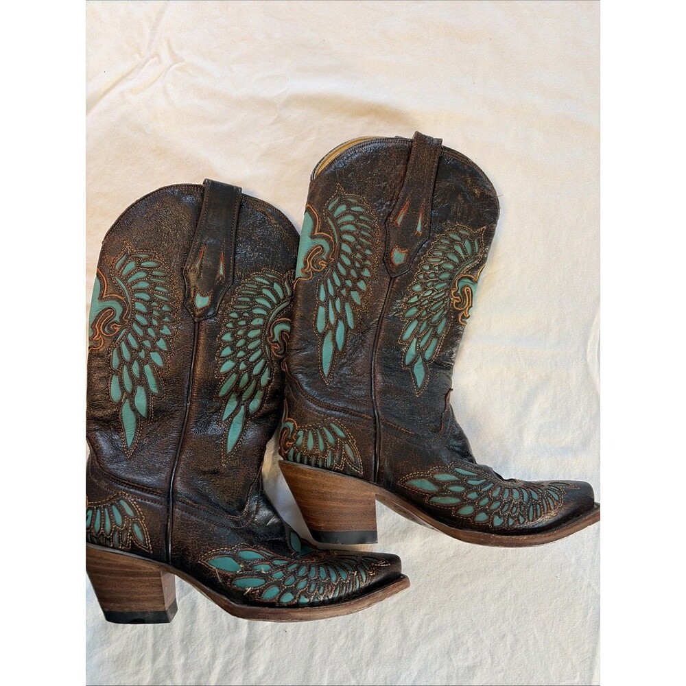 Corral Leather Cowgirl Boots Size 6.5 Super Cool Leather Western Boots
